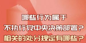 【學習在線】哪些行為屬于不執行黨中央決策部署？相關處分規定是什么？